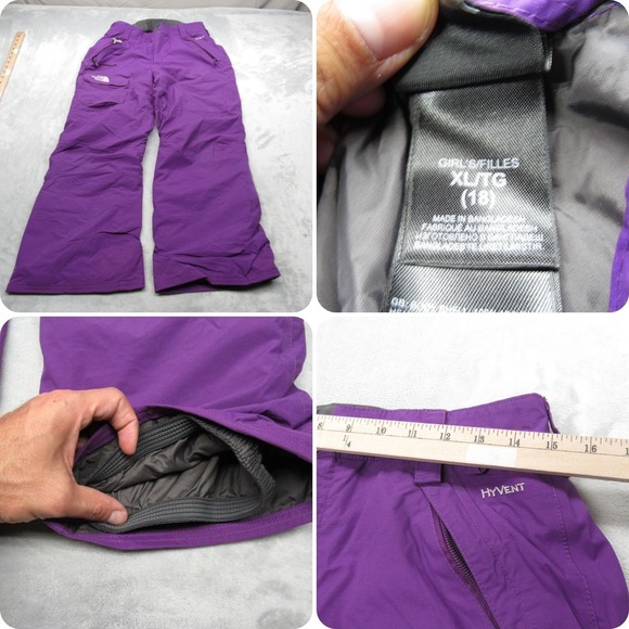 The North Face Snow Pants Youth XL Purple Waterproof Insulated Skiing 30x26 - Picture 1 of 16